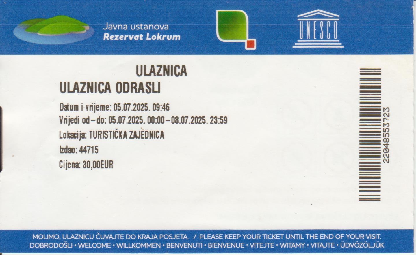205) Riserva Naturale di Lokrum